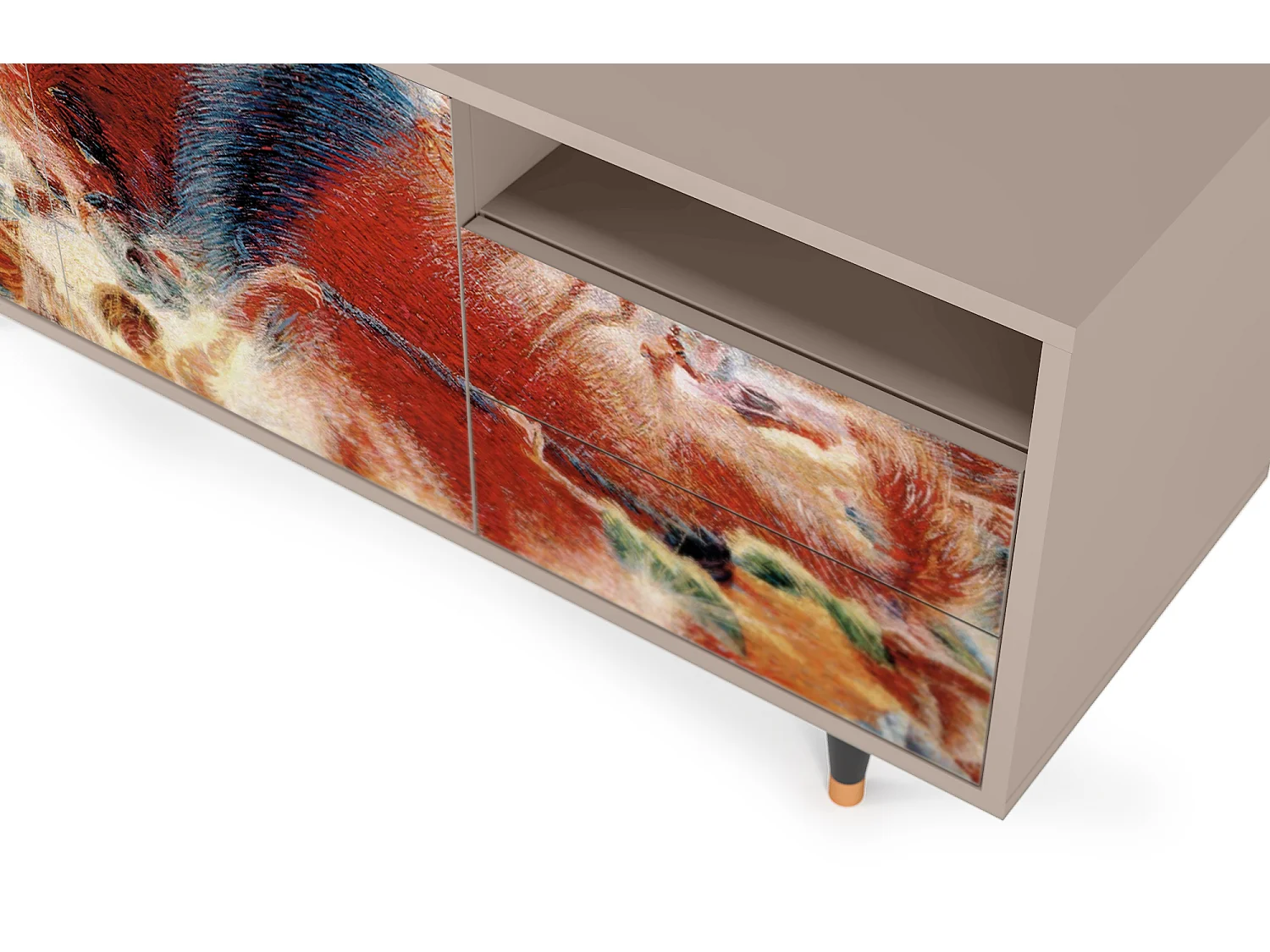 Meuble TV - 125х56х41 cm - T7 - The City Rises, Latte