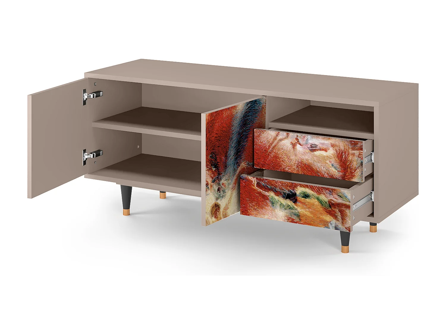 Meuble TV - 125х56х41 cm - T7 - The City Rises, Latte