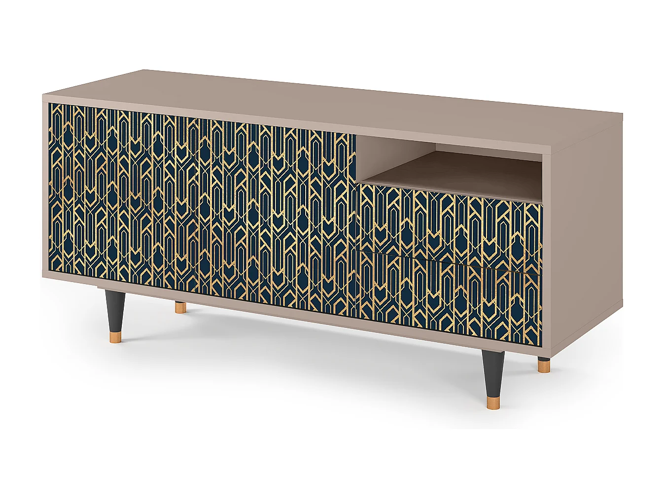 Mueble de TV - 125х56х41 cm - T7 - Golden Empire, Latte