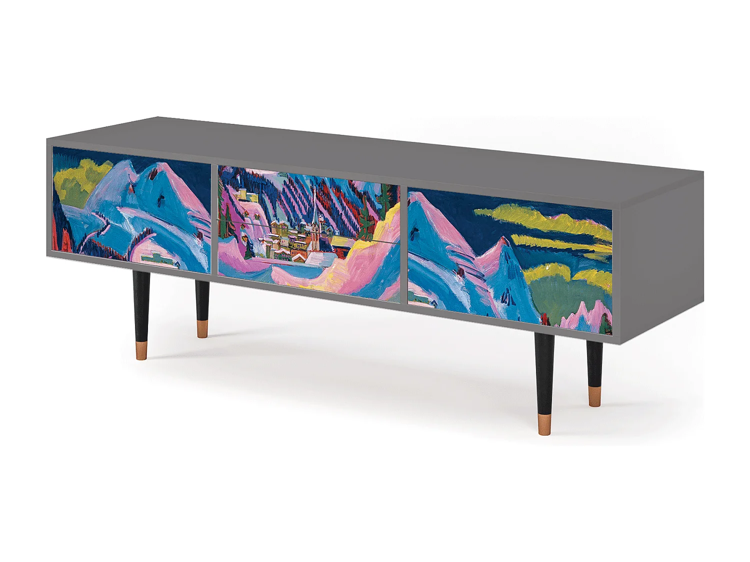 Meuble TV - 170х59х48 cm - T4 - Davos Winter, Gris