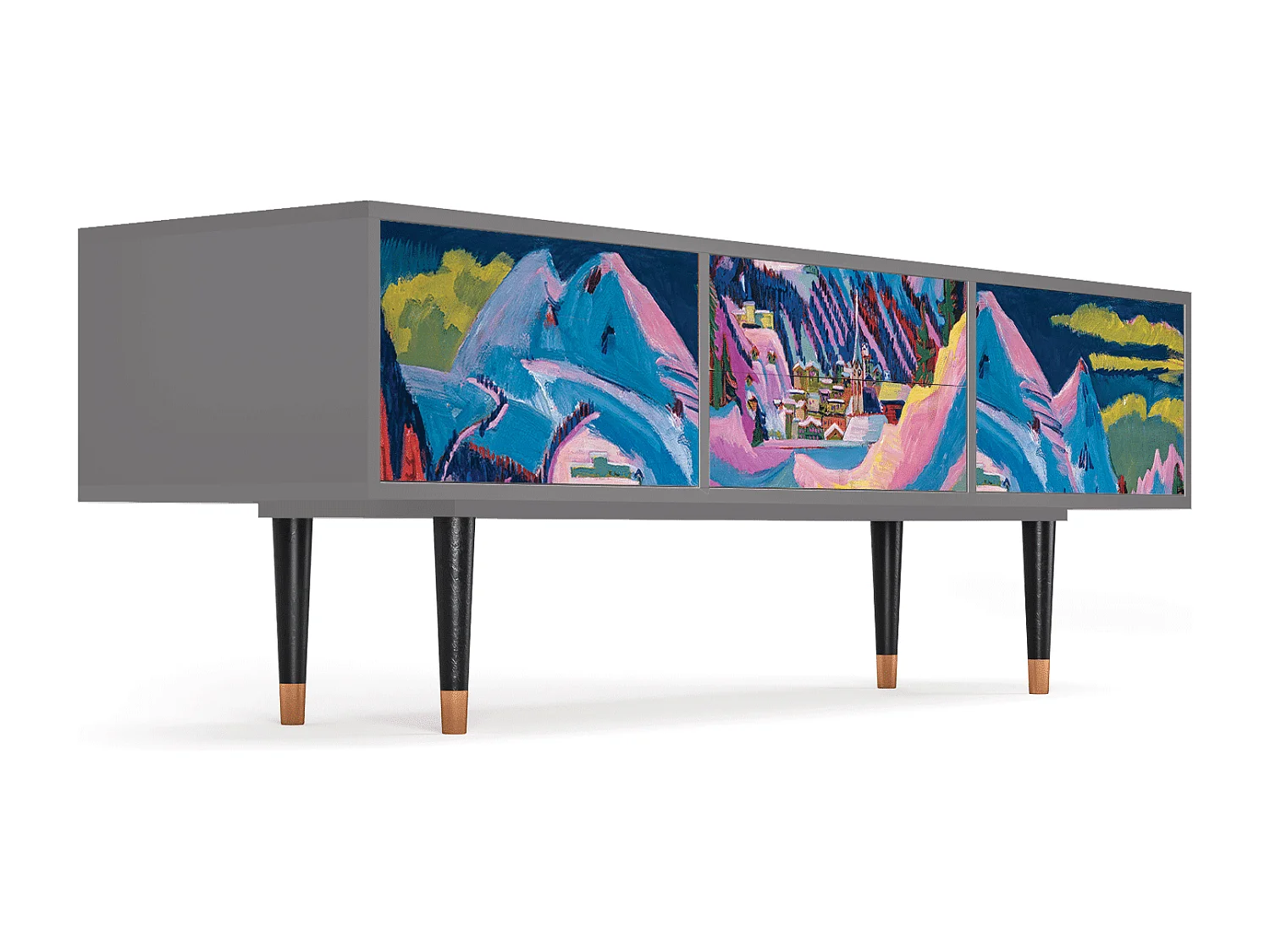 Meuble TV - 170х59х48 cm - T4 - Davos Winter, Gris