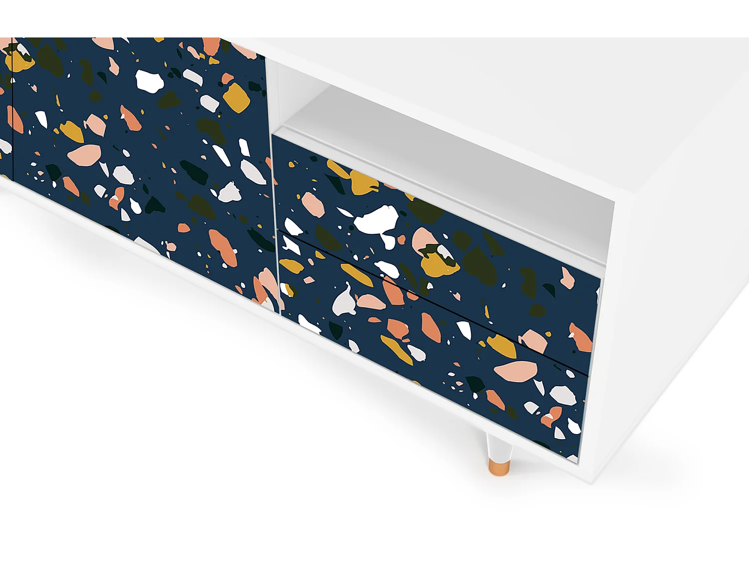 Meuble TV - 125х56х41 cm - T7 - Night Sky Langhterns, Blanc