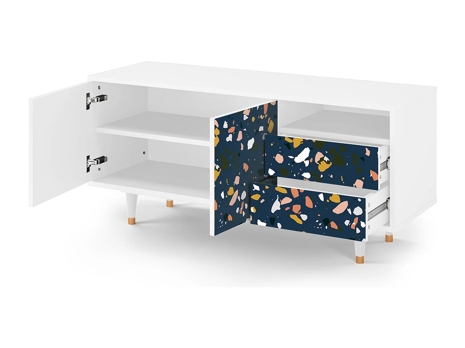 Meuble TV - 125х56х41 cm - T7 - Night Sky Langhterns, Blanc