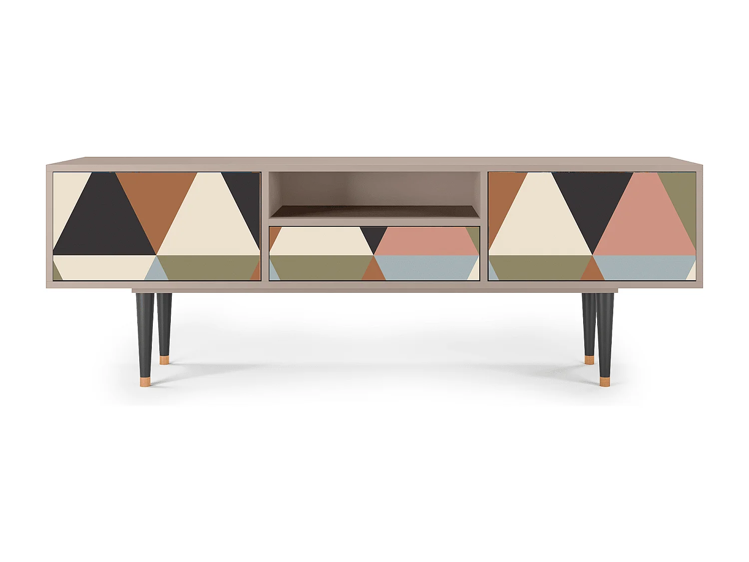 Mueble de TV - 170х59х41 cm - T6 - Royal Triangles, Latte