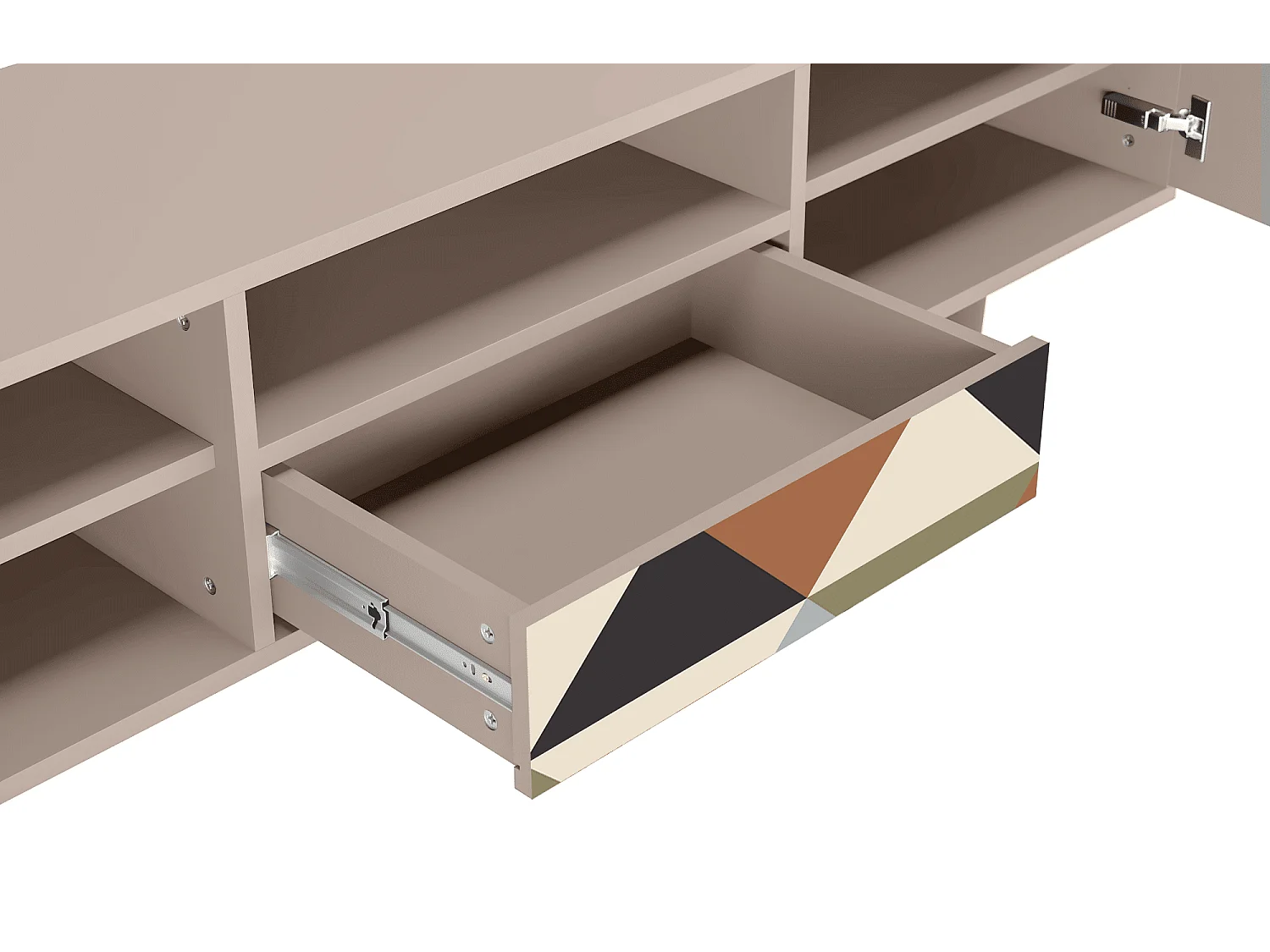 Mueble de TV - 170х59х41 cm - T6 - Royal Triangles, Latte