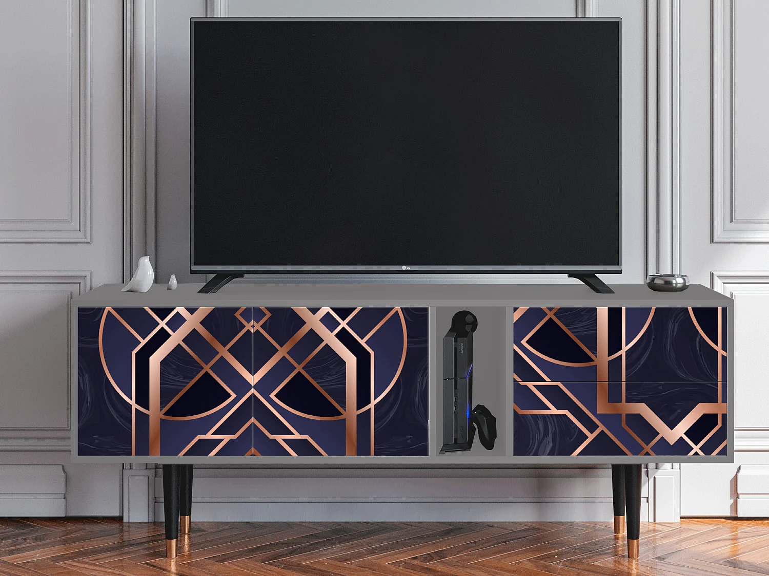 Meuble TV - 170х69х48 cm - T1 - Purple Temple, Gris