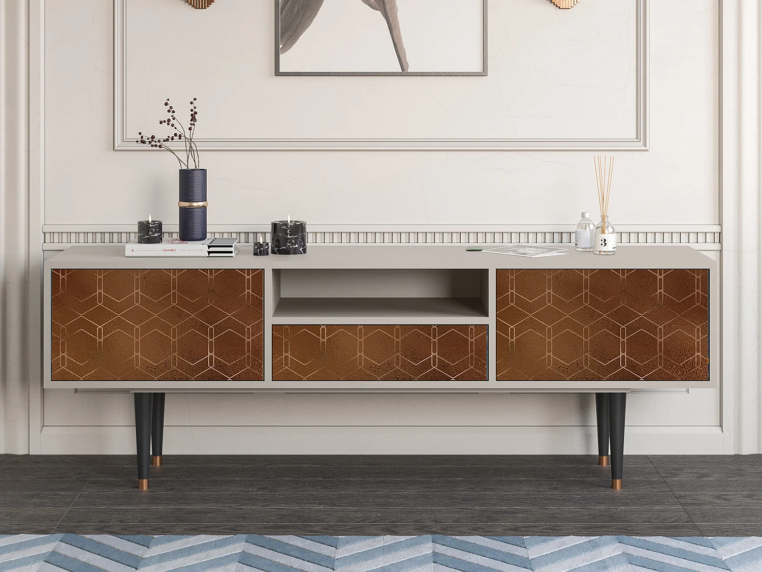 Mobile TV - 170х59х41 cm - T6 - Chocolate Bar, Sabbia