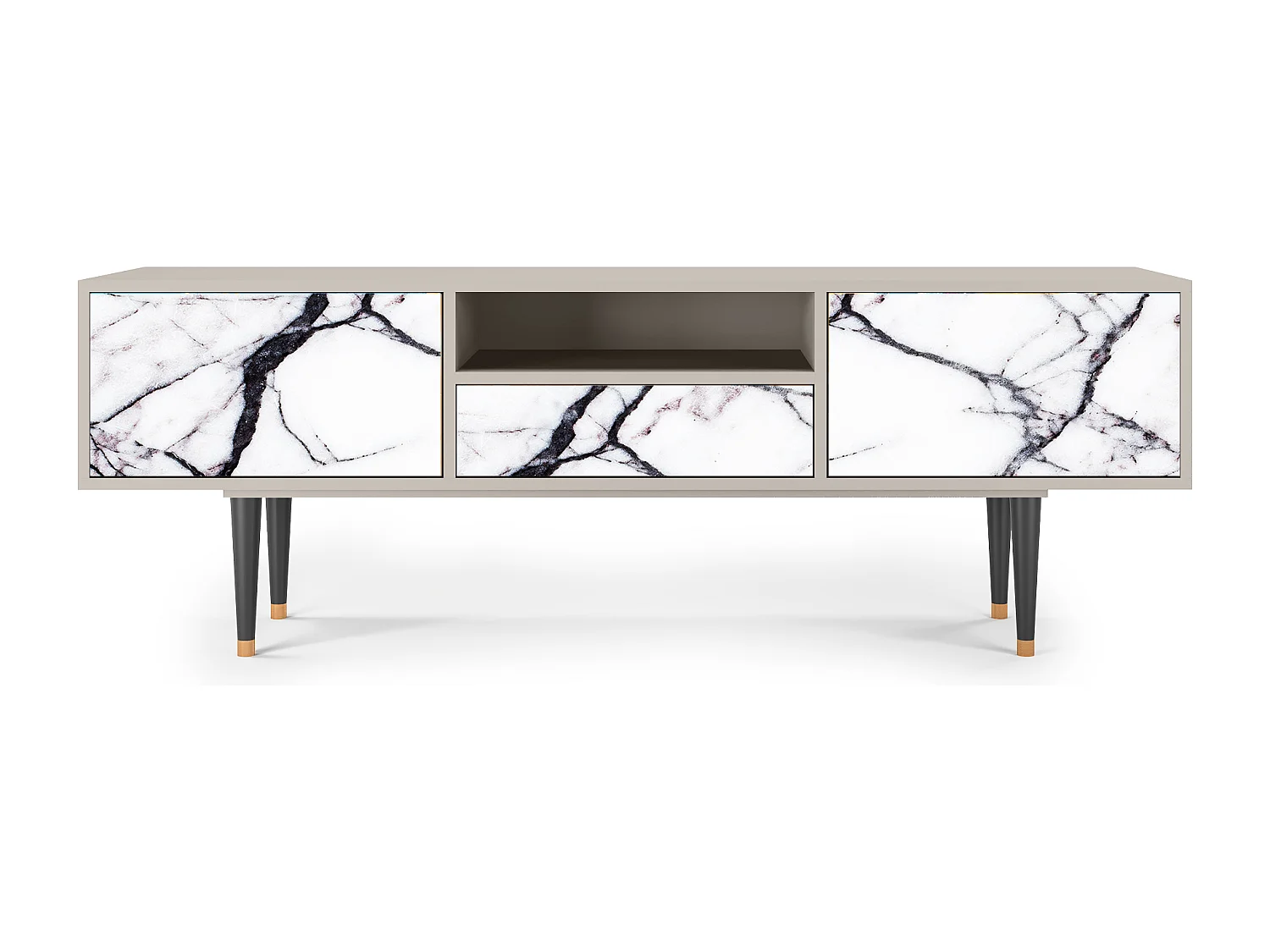 Meuble TV - 170х59х41 cm - T6 - Raven Marble, Sable