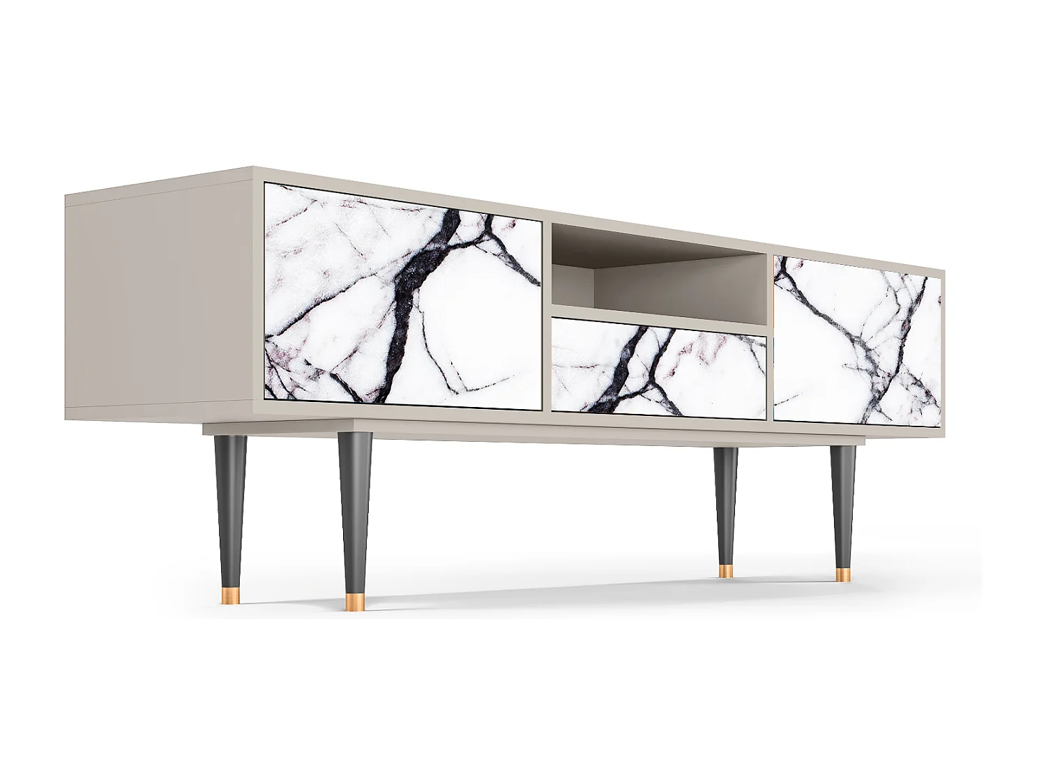 Meuble TV - 170х59х41 cm - T6 - Raven Marble, Sable