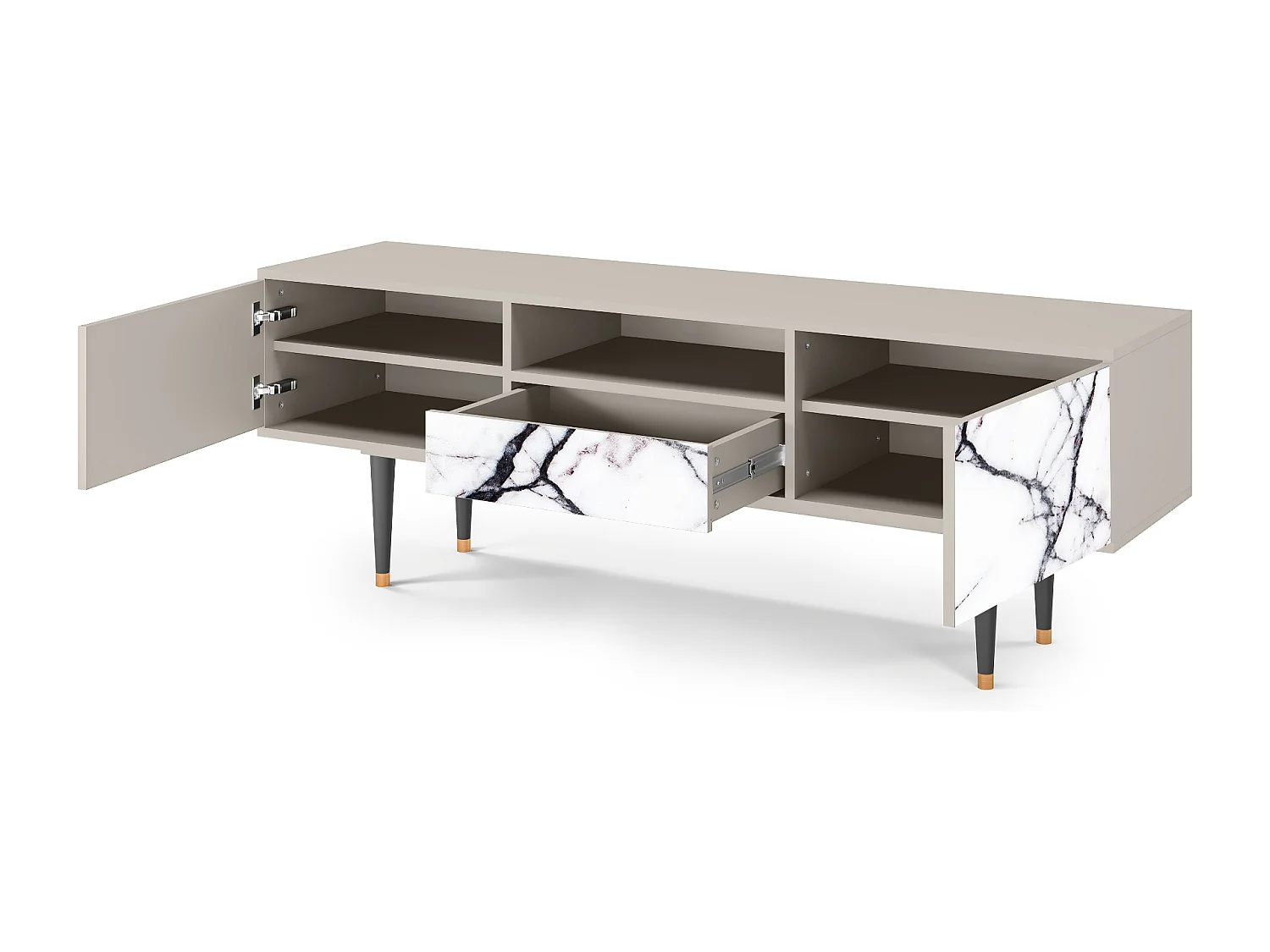 Meuble TV - 170х59х41 cm - T6 - Raven Marble, Sable