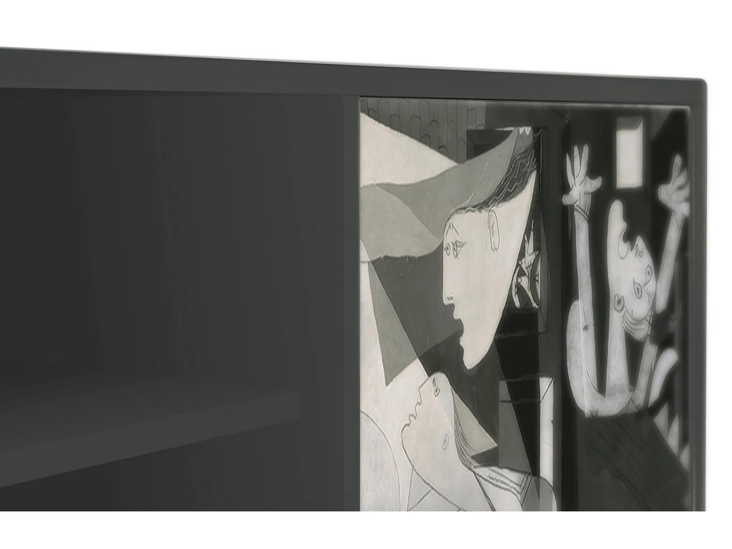 Szafka RTV - 170х69х48 cm - T2 - Guernica by Picasso, Antracyt