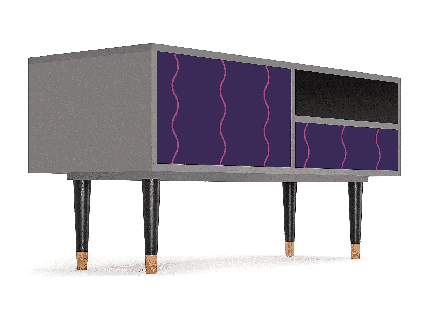 Meuble TV - 115х59х48 cm - T3 - Grape Maccaroni, Gris