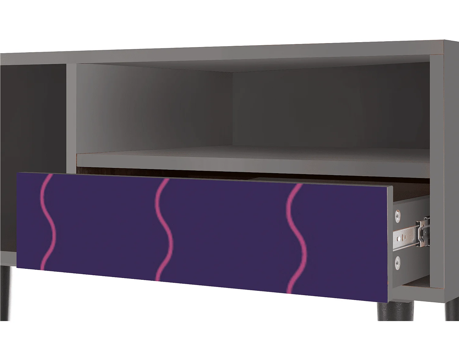 Meuble TV - 115х59х48 cm - T3 - Grape Maccaroni, Gris