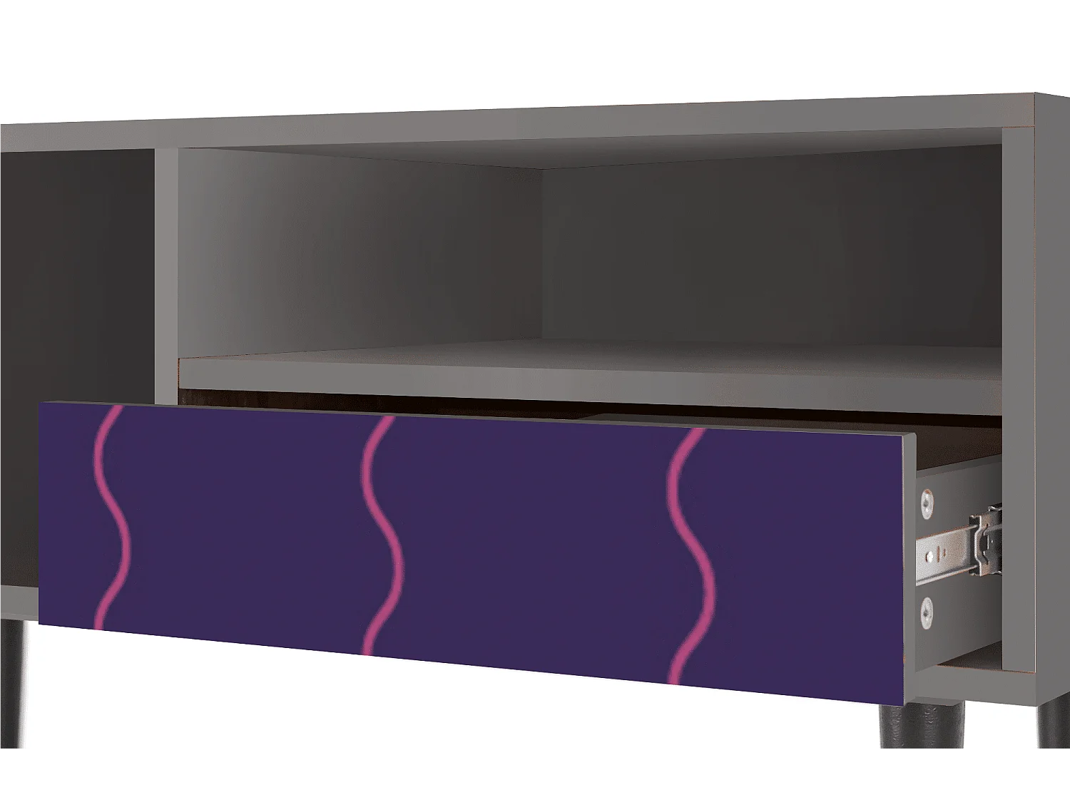 Mueble de TV - 115х59х48 cm - T3 - Grape Maccaroni, Gris