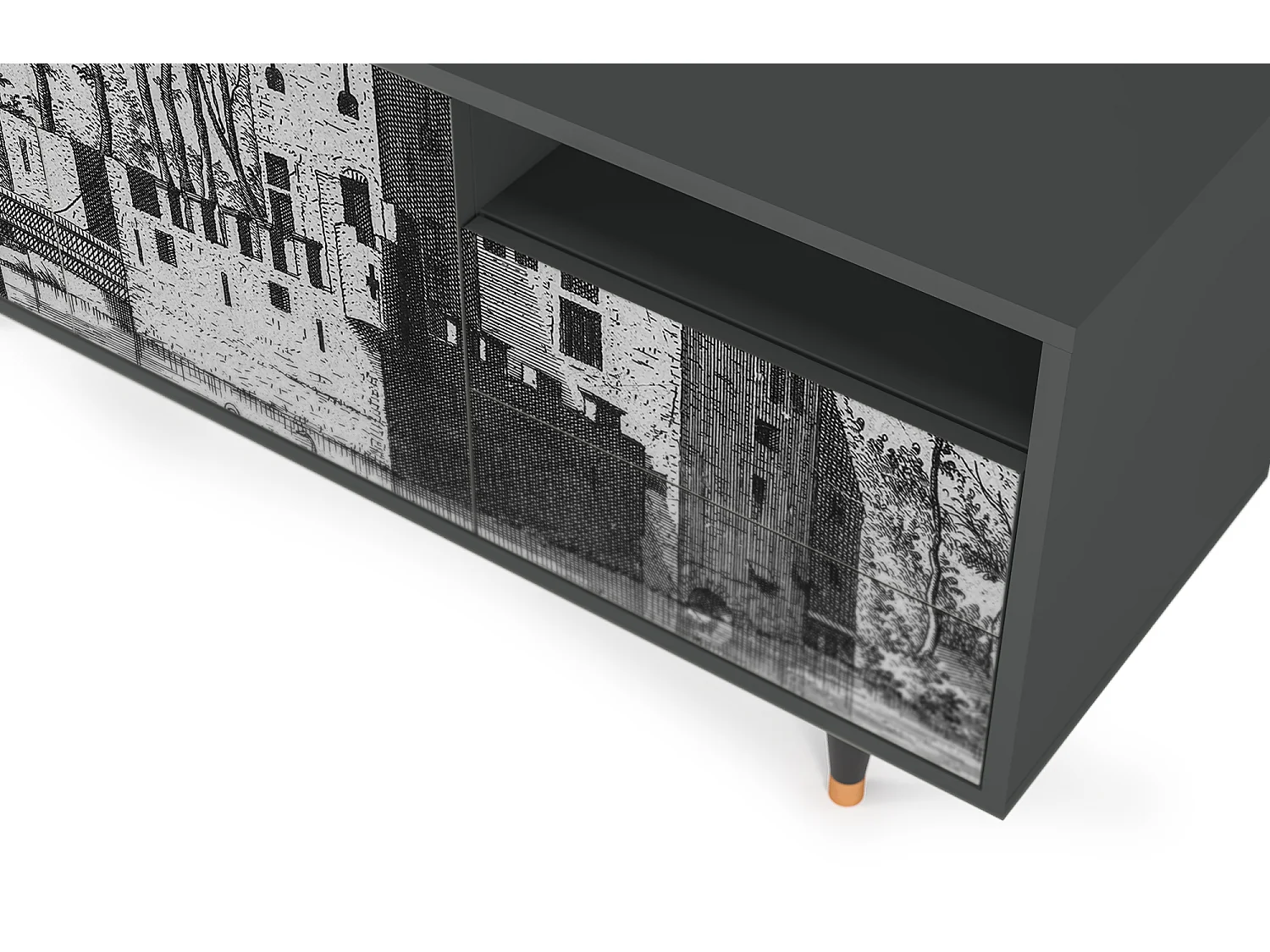 TV-Möbel - 125х56х41 cm - T7 - Castle by Breugel, Anthrazit