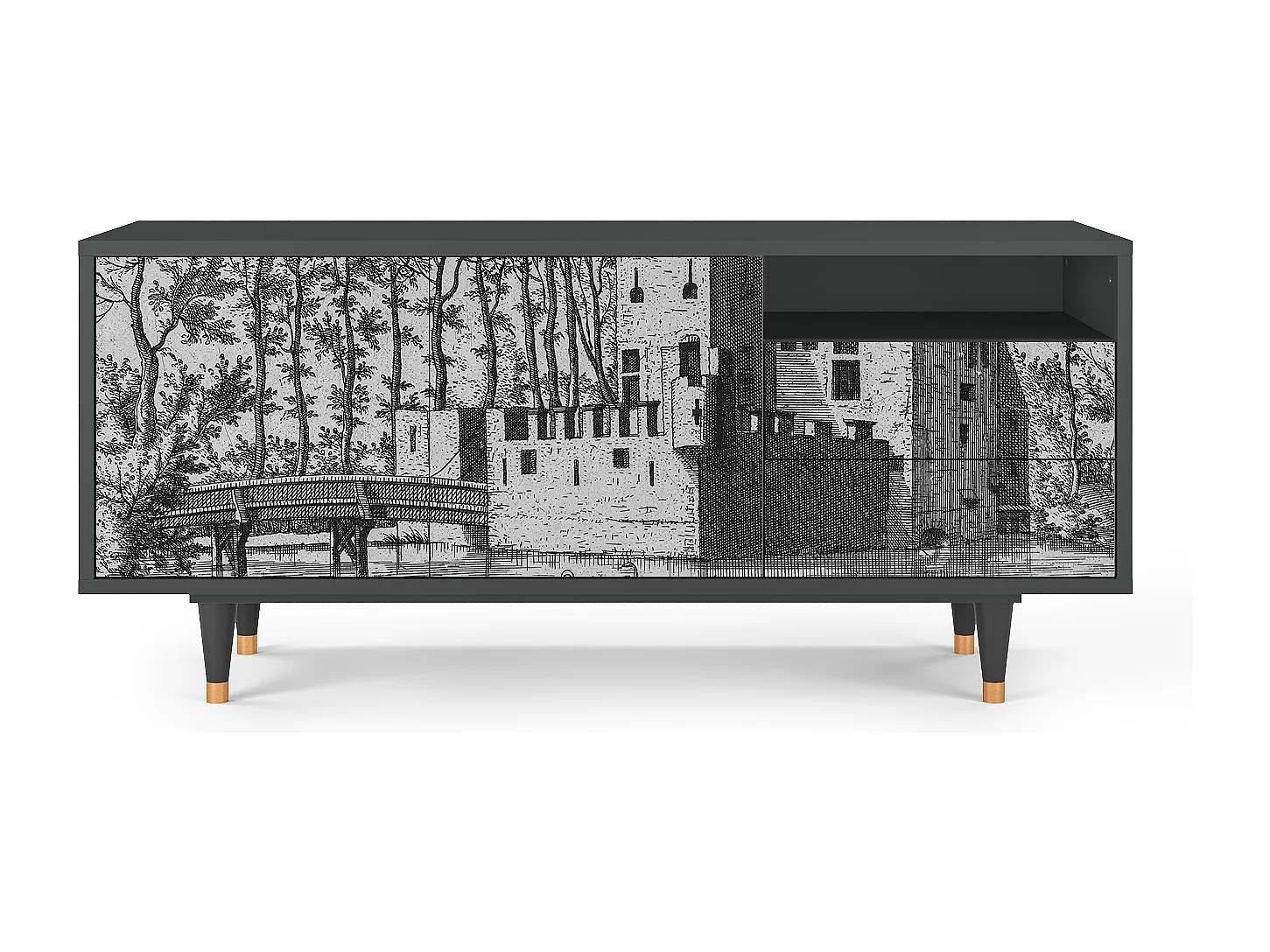 Meuble TV - 125х56х41 cm - T7 - Castle by Breugel, Anthracite