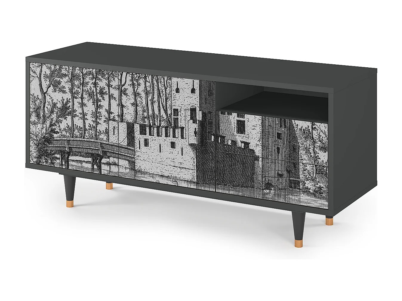 Meuble TV - 125х56х41 cm - T7 - Castle by Breugel, Anthracite