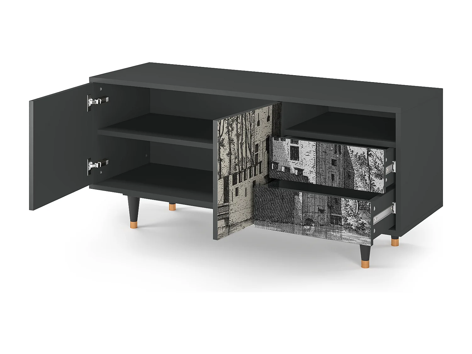 Meuble TV - 125х56х41 cm - T7 - Castle by Breugel, Anthracite