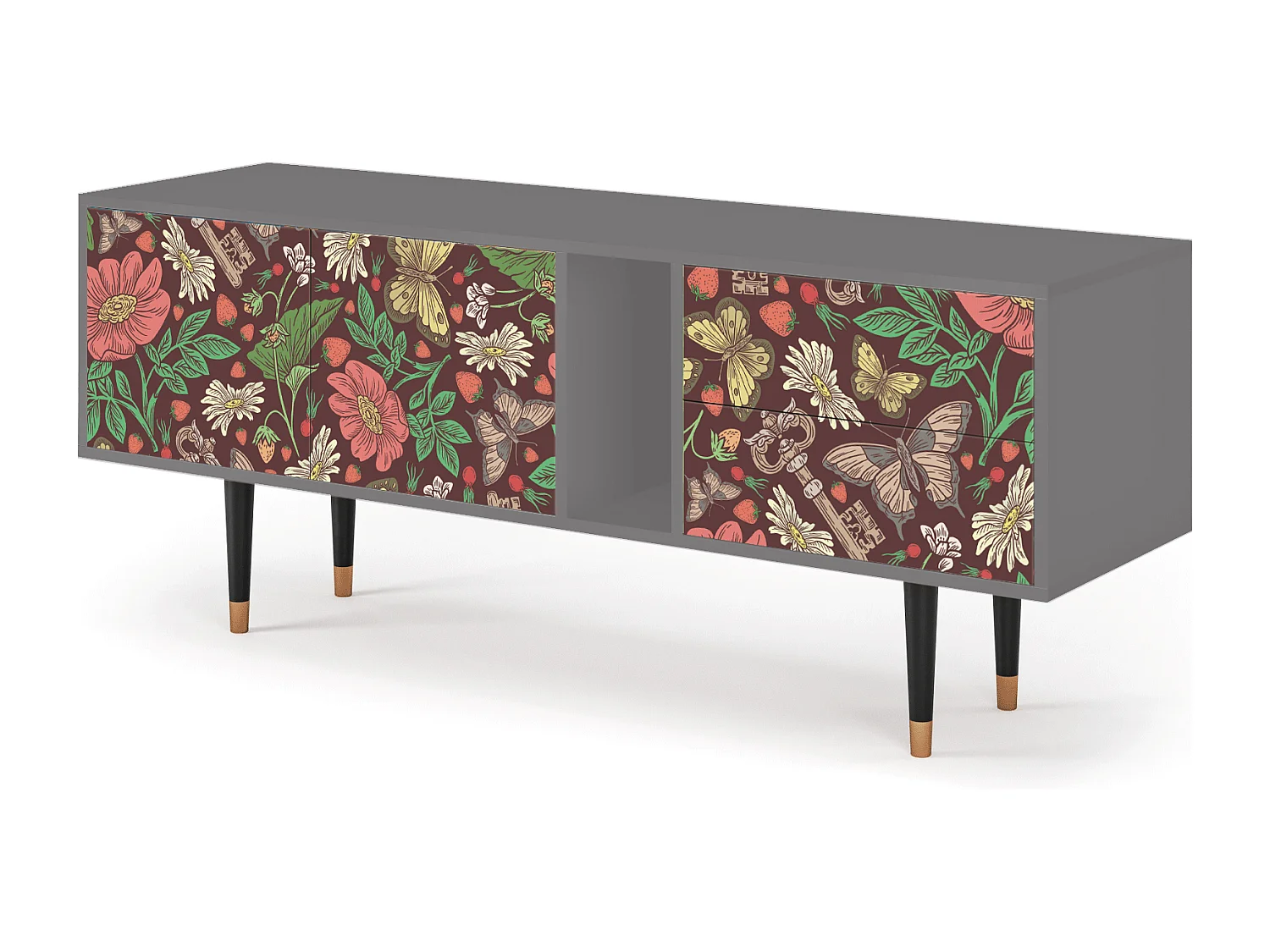 Meuble TV - 170х69х48 cm - T1 - Alice in Wonderland, Gris