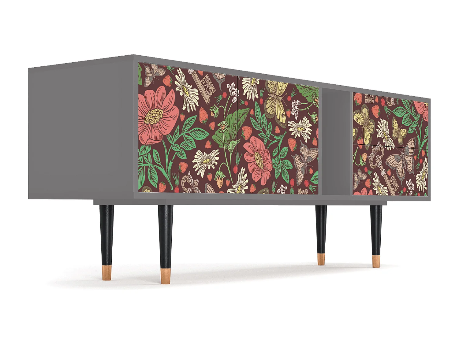 Meuble TV - 170х69х48 cm - T1 - Alice in Wonderland, Gris