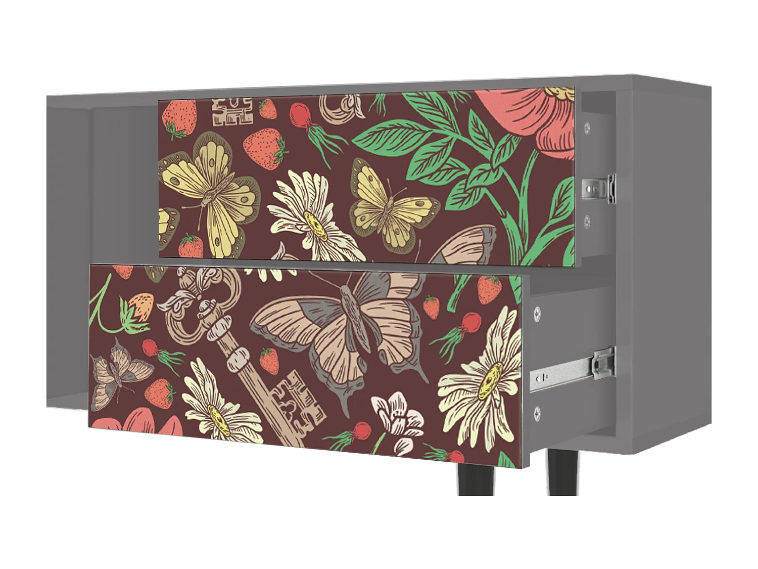 Meuble TV - 170х69х48 cm - T1 - Alice in Wonderland, Gris