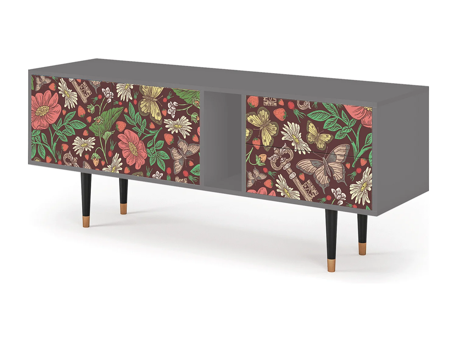 Mueble de TV - 170х69х48 cm - T1 - Alice in Wonderland, Cinza