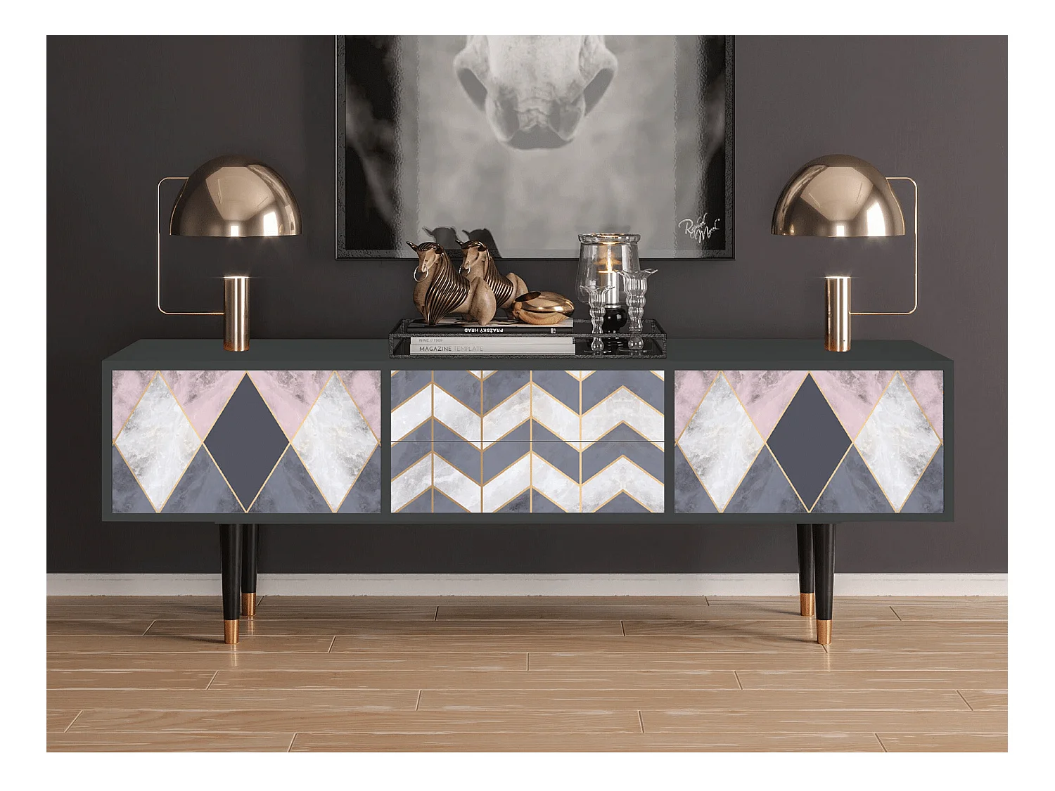 Meuble TV - 170х59х48 cm - T4 - Ideal Harmony, Anthracite