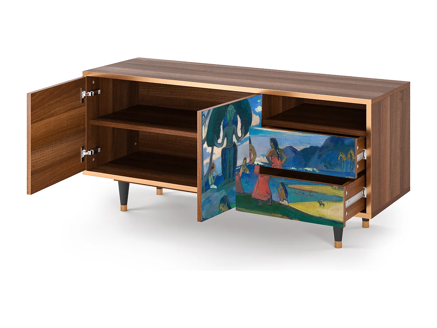 Meuble TV - 125х56х41 cm - T7 - Day of the God, Noyer