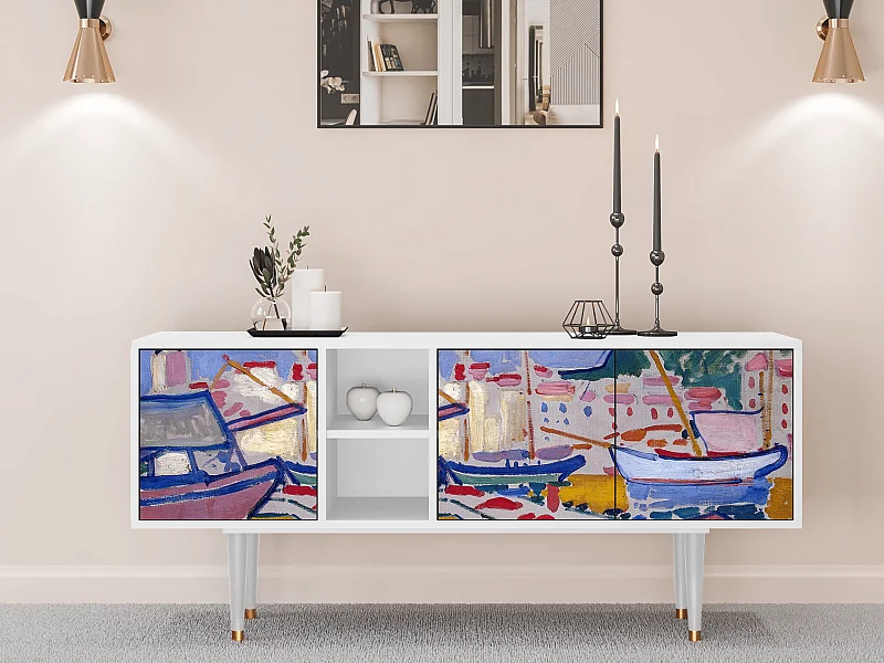 TV-Möbel - 150х69х41 cm - T5 - The Port of Collioure , Weiß