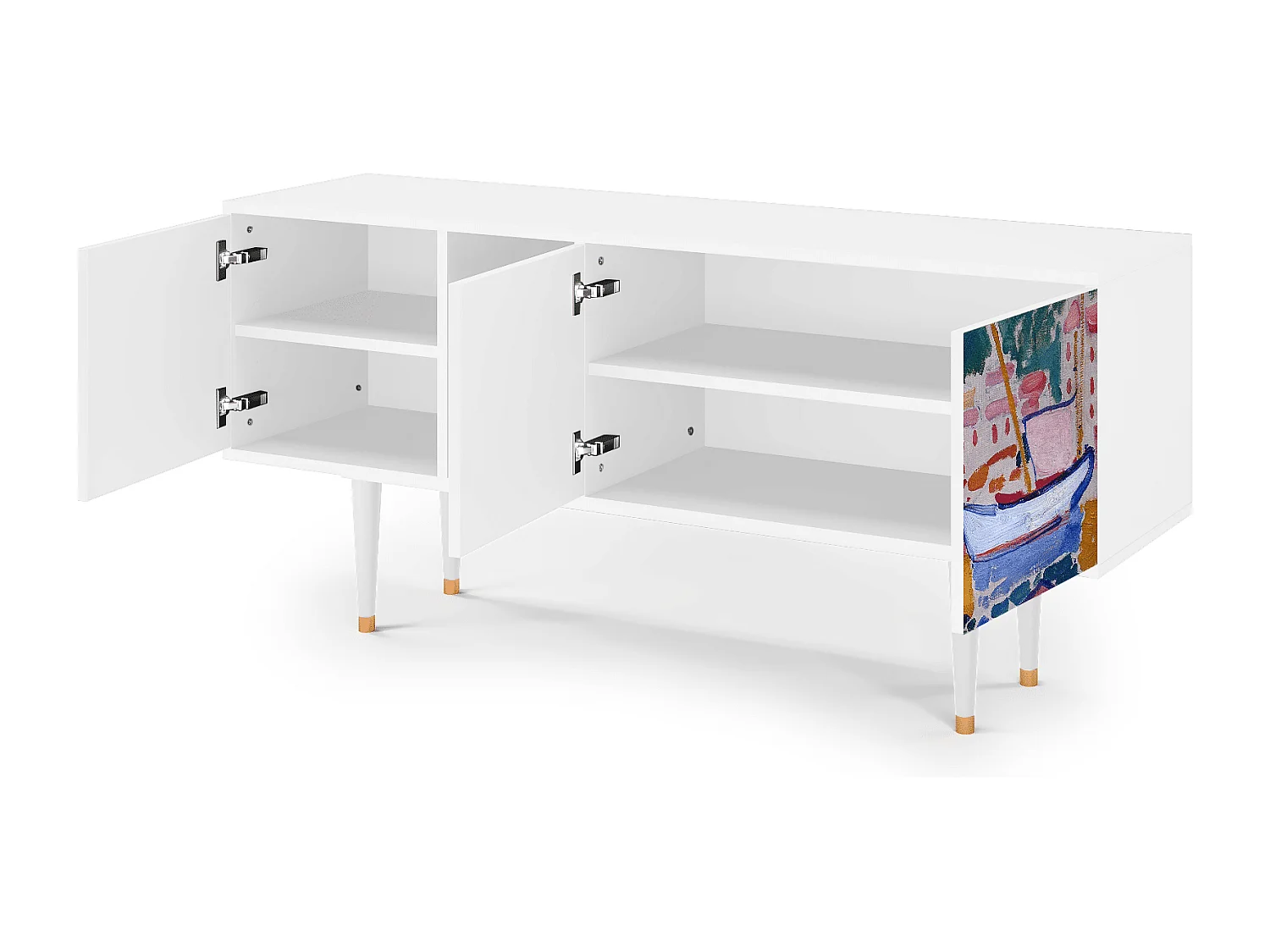 Mobile TV - 150х69х41 cm - T5 - The Port of Collioure , Bianco