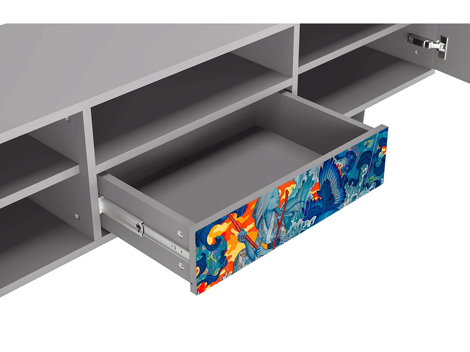 Mueble de TV - 170х59х41 cm - T6 - The Girl - James Jean, Gris