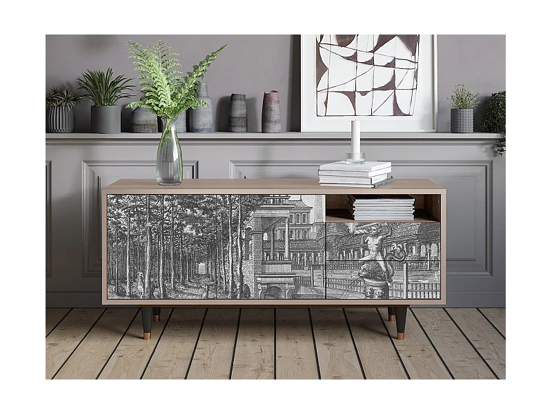 TV-Möbel - 125х56х41 cm - T7 - View of the Piazza, Latte