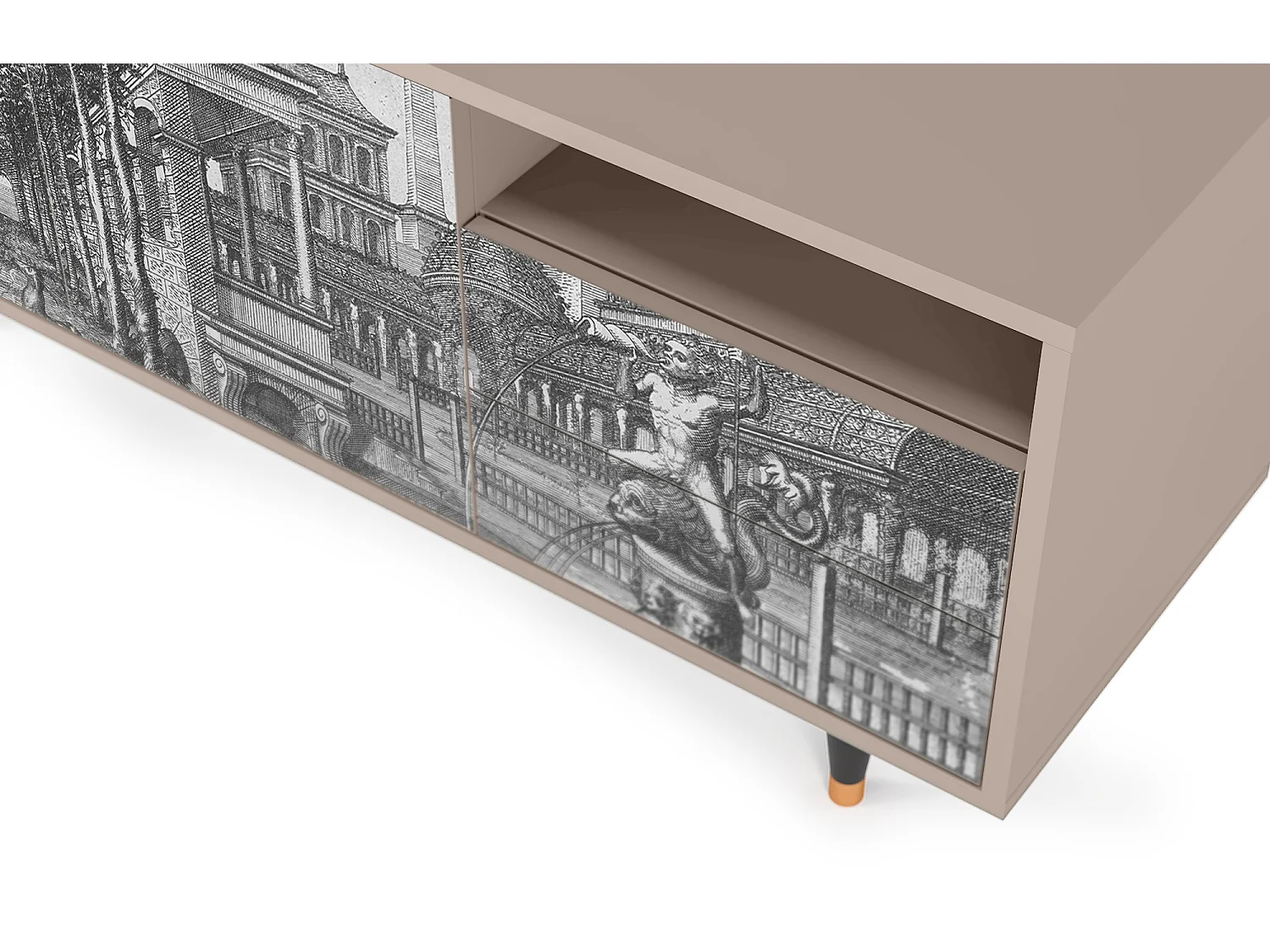 Meuble TV - 125х56х41 cm - T7 - View of the Piazza, Latte