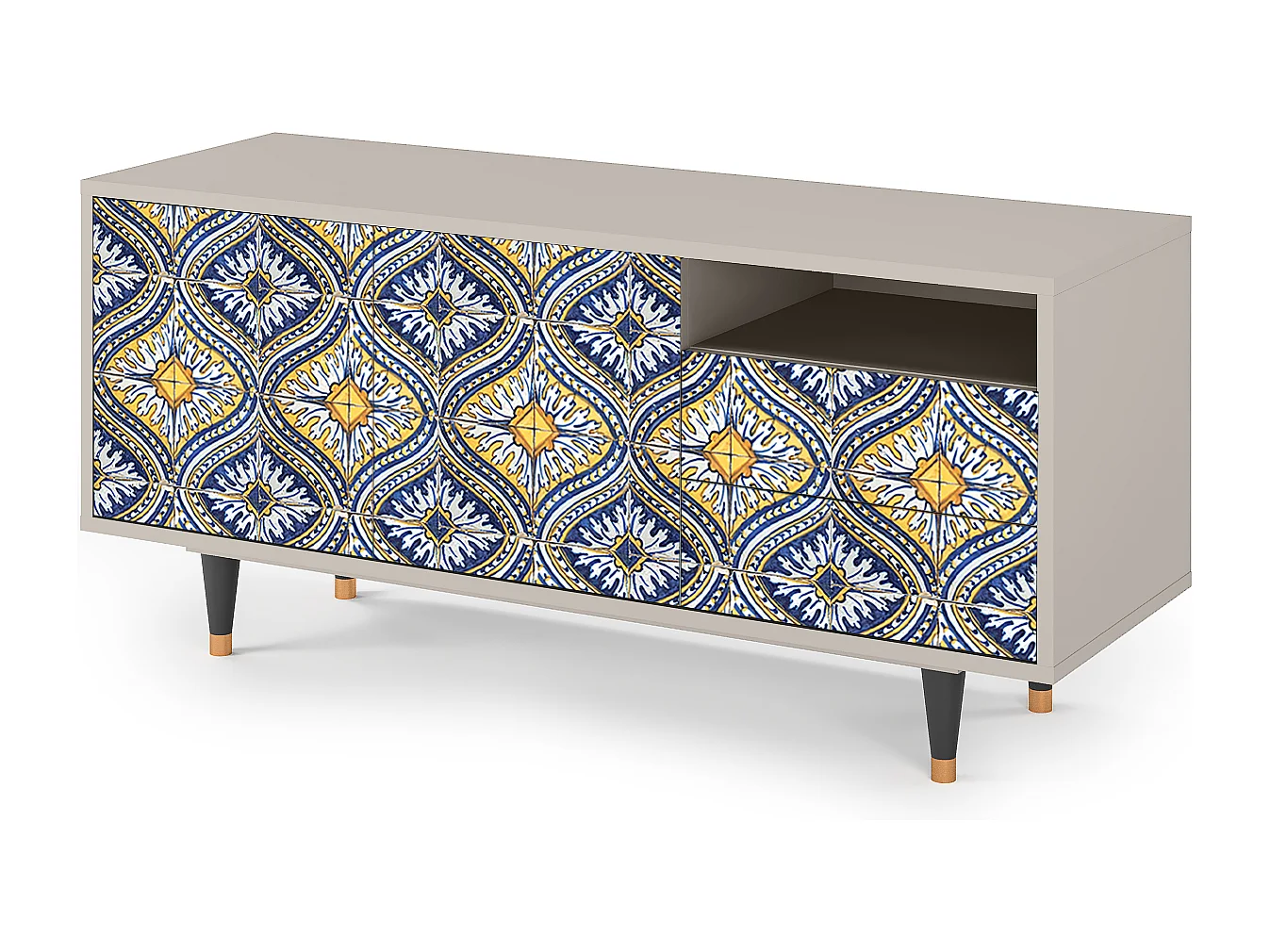 TV-meubel - 125х56х41 cm - T7 - Illusory Pattern, Zand