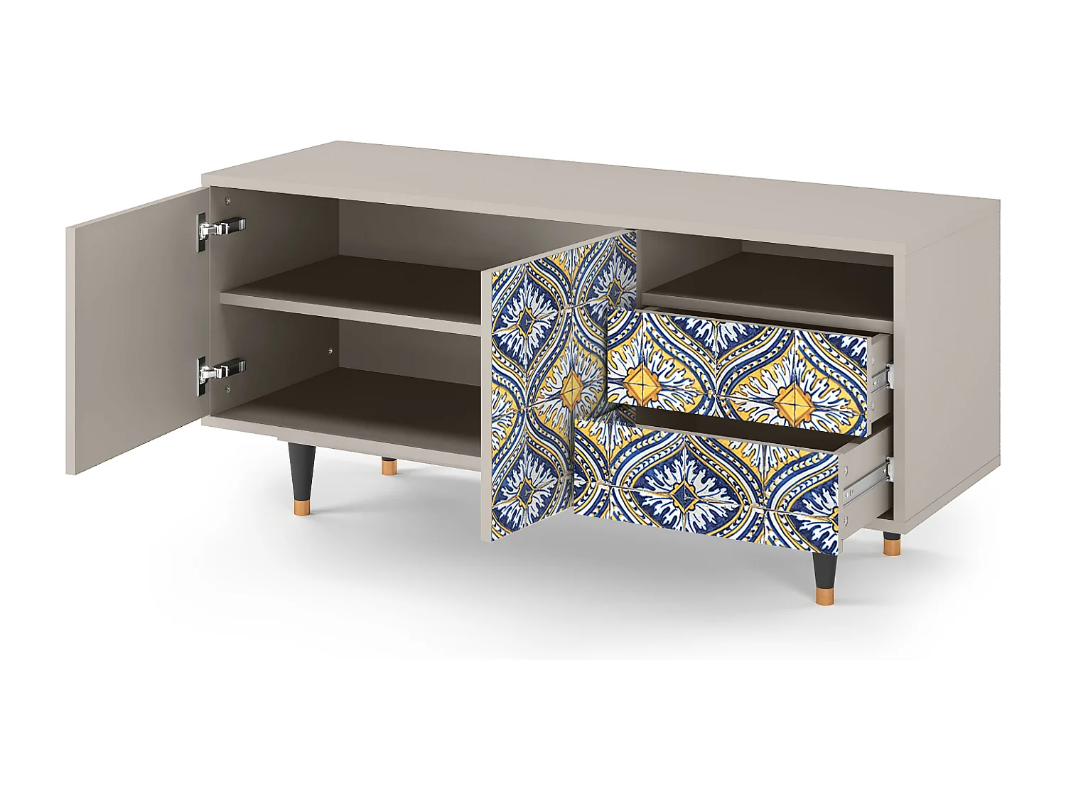 TV-meubel - 125х56х41 cm - T7 - Illusory Pattern, Zand