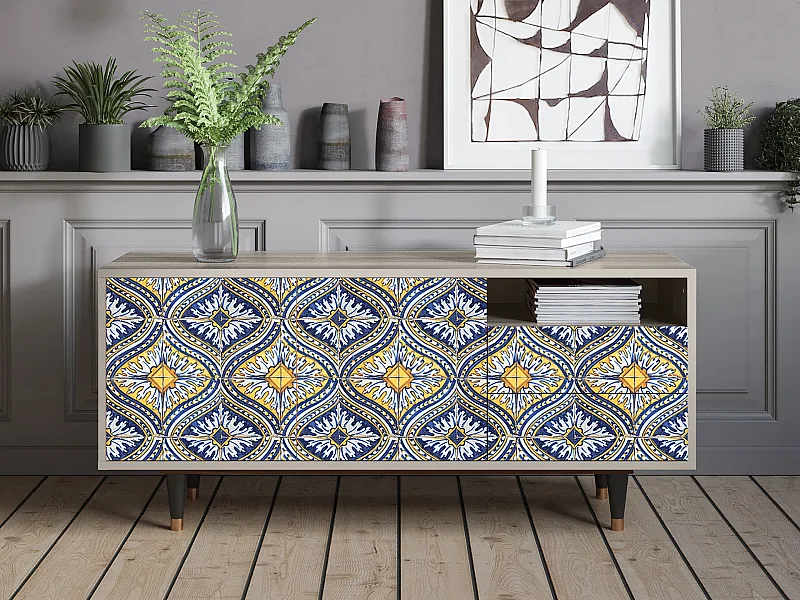 Mobile TV - 125х56х41 cm - T7 - Illusory Pattern, Sabbia