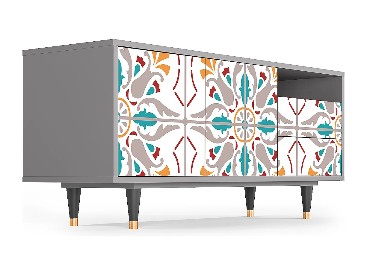 Meuble TV - 125х56х41 cm - T7 - Spring Ceramics, Gris