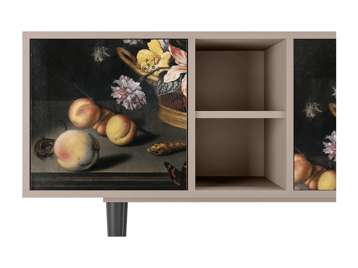 Meuble TV - 150х69х41 cm - T5 - Still Life with Flowers, Latte