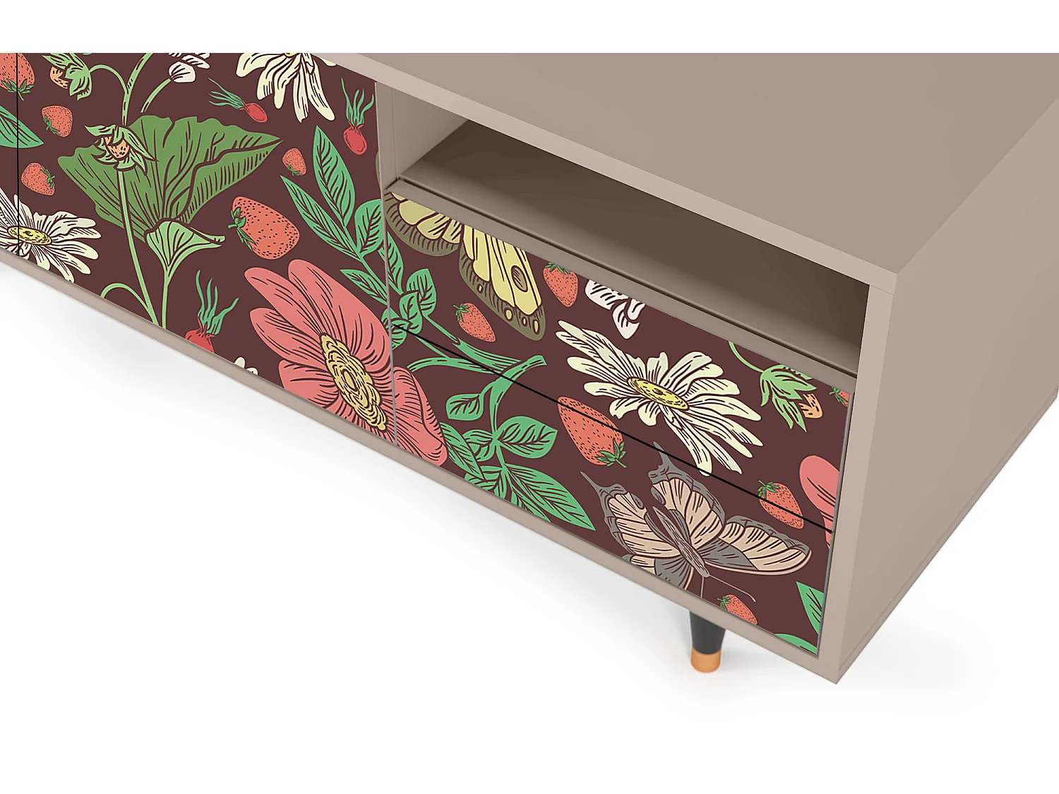 Meuble TV - 125х56х41 cm - T7 - Alice in Wonderland, Latte