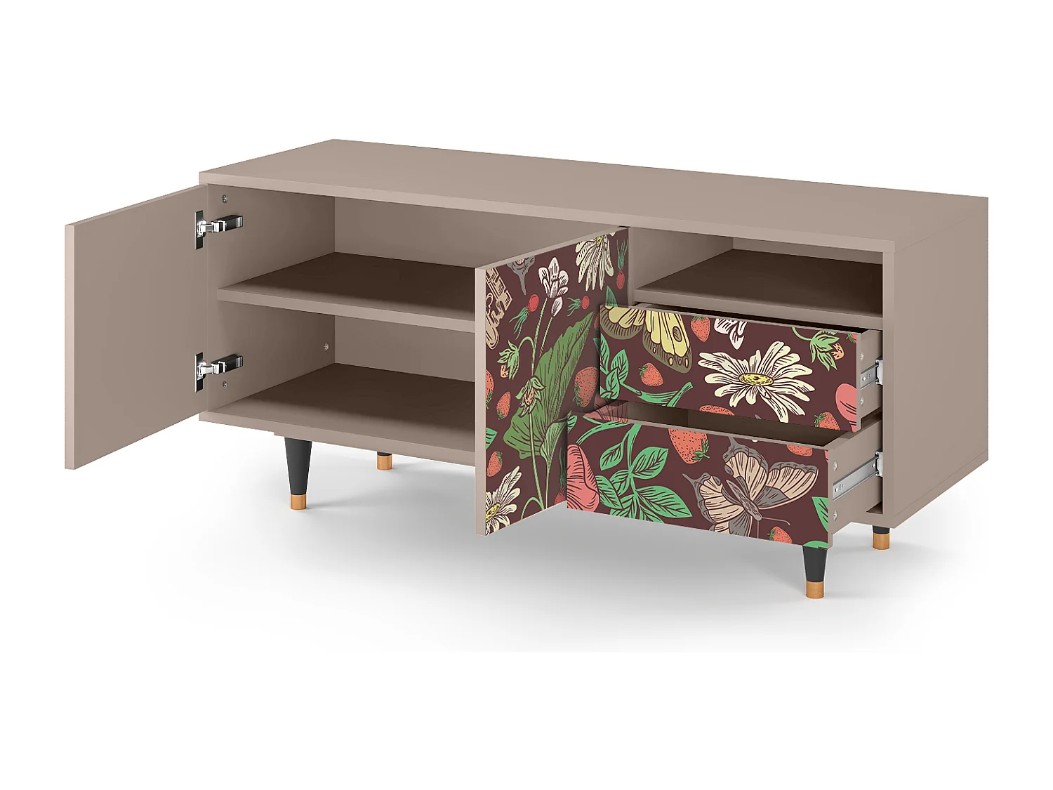 Meuble TV - 125х56х41 cm - T7 - Alice in Wonderland, Latte