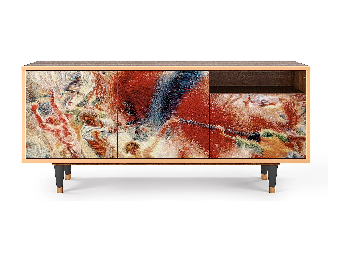 Mobile TV - 125х56х41 cm - T7 - The City Rises, Noce