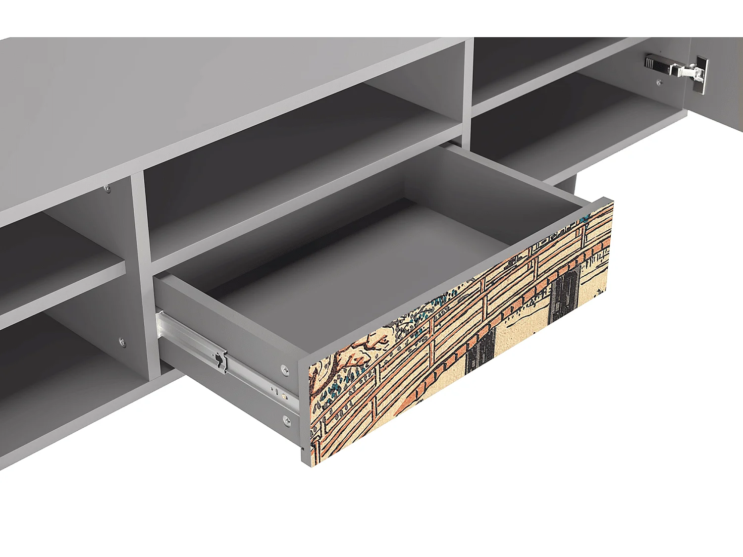 Mueble de TV - 170х59х41 cm - T6 - Katabira River, Gris