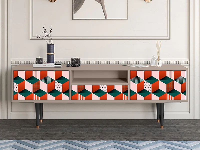 Meuble TV - 170х59х41 cm - T6 - Pepsi-Cola, Latte