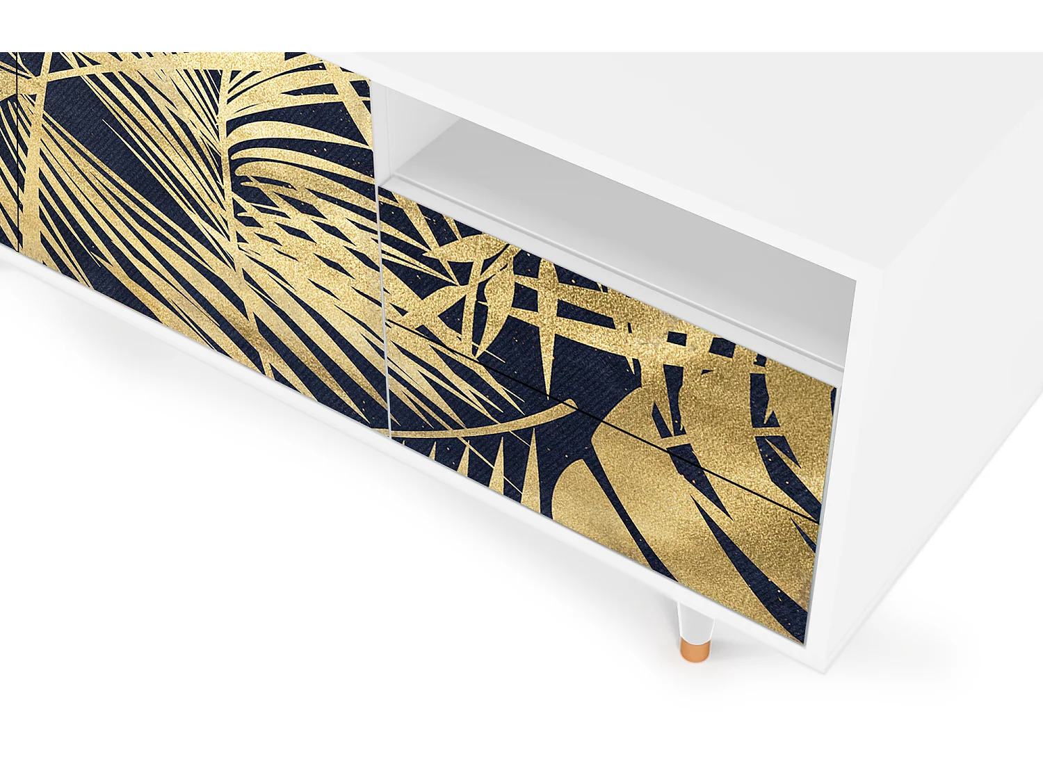 TV-meubel - 125х56х41 cm - T7 - Jungle Vibes, Wit