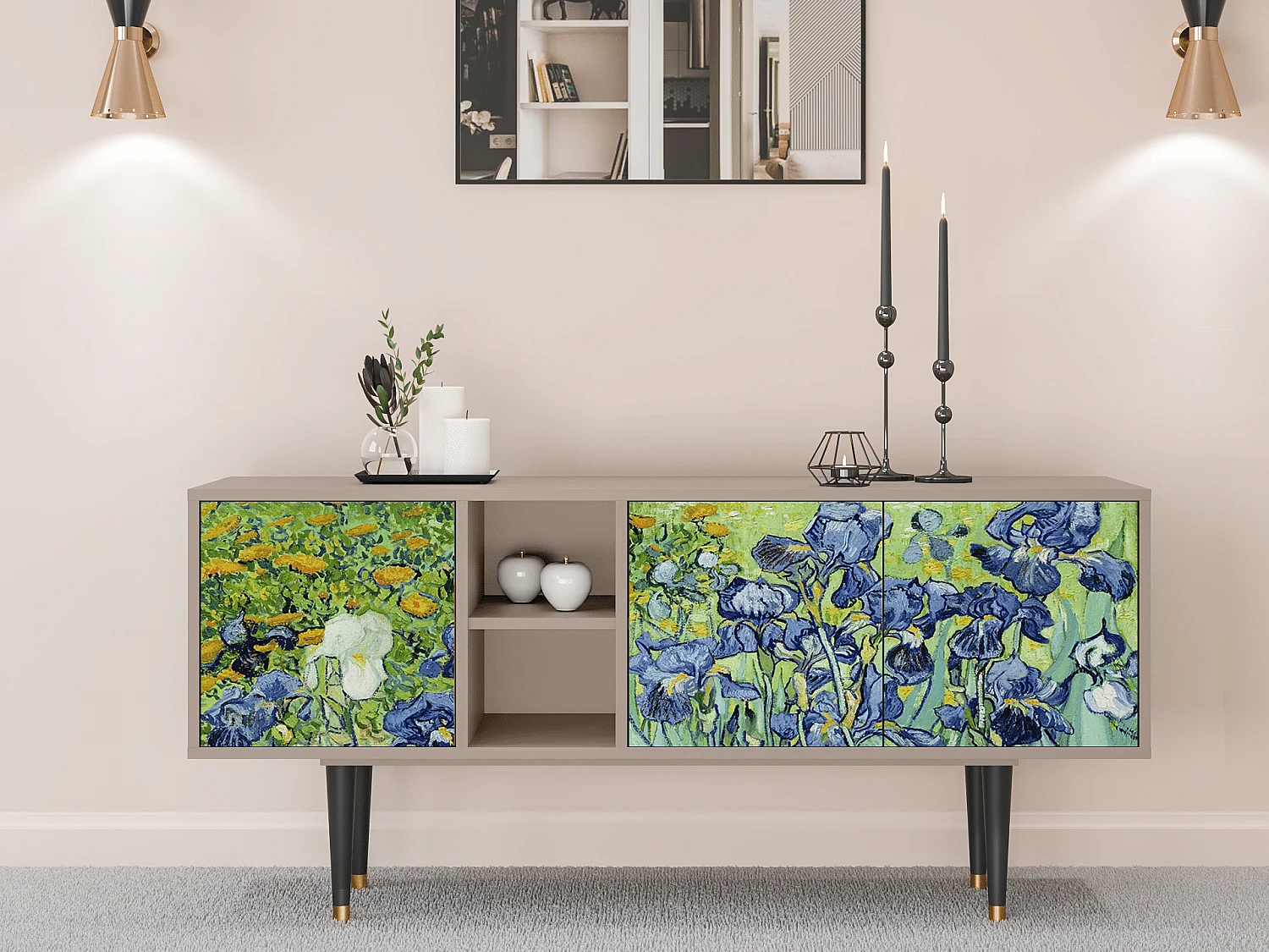 Mobile TV - 150х69х41 cm - T5 - Irises , Latte