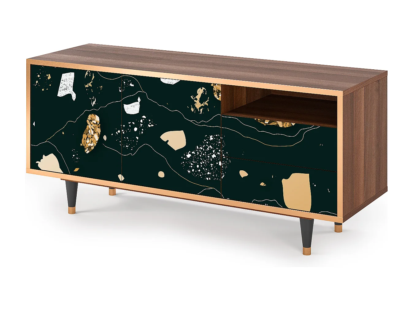 TV-meubel - 125х56х41 cm - T7 - Space Rocks, Walnoot