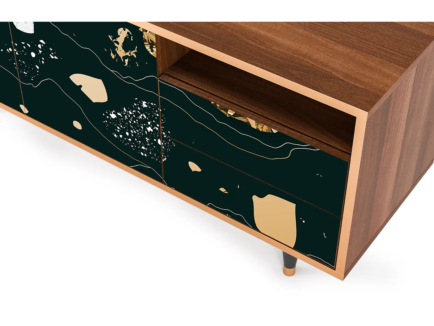 Mueble de TV - 125х56х41 cm - T7 - Space Rocks, Nogueira