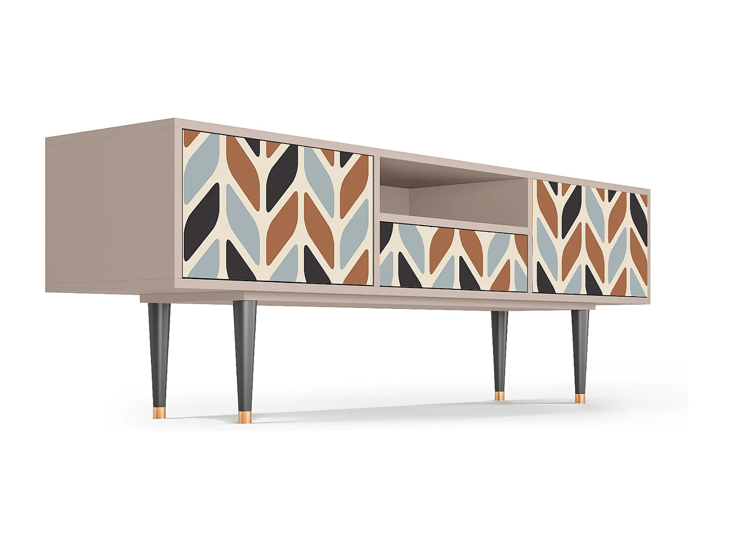 Mueble de TV - 170х59х41 cm - T6 - Beige Laure, Latte