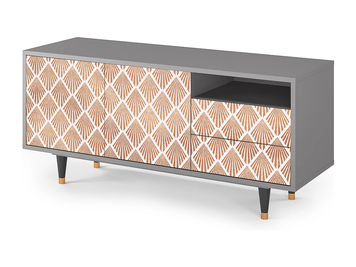 Meuble TV - 125х56х41 cm - T7 - Pastel Sunrise, Gris