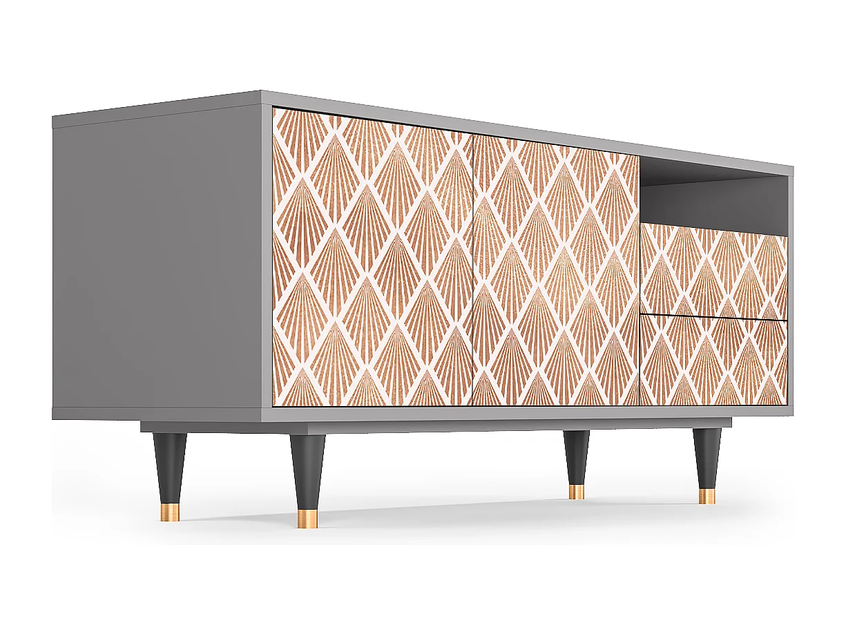 Meuble TV - 125х56х41 cm - T7 - Pastel Sunrise, Gris